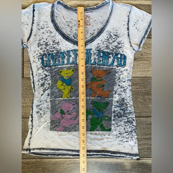 Grateful Dead Dancing Bear / Bears Graphic Tee Burnout Ladies Medium - Picture 2 of 5